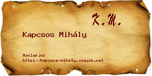 Kapcsos Mihály névjegykártya
